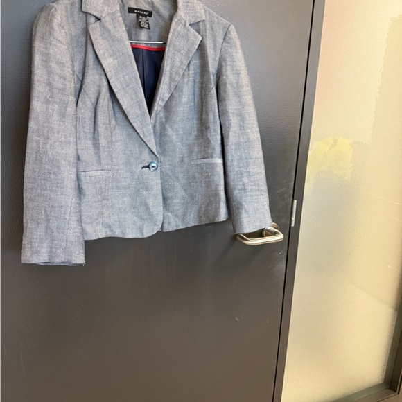 Sandro size 6 Great condition linen/cotton blend Women's Blazer in Light denim - Picture 11 of 15